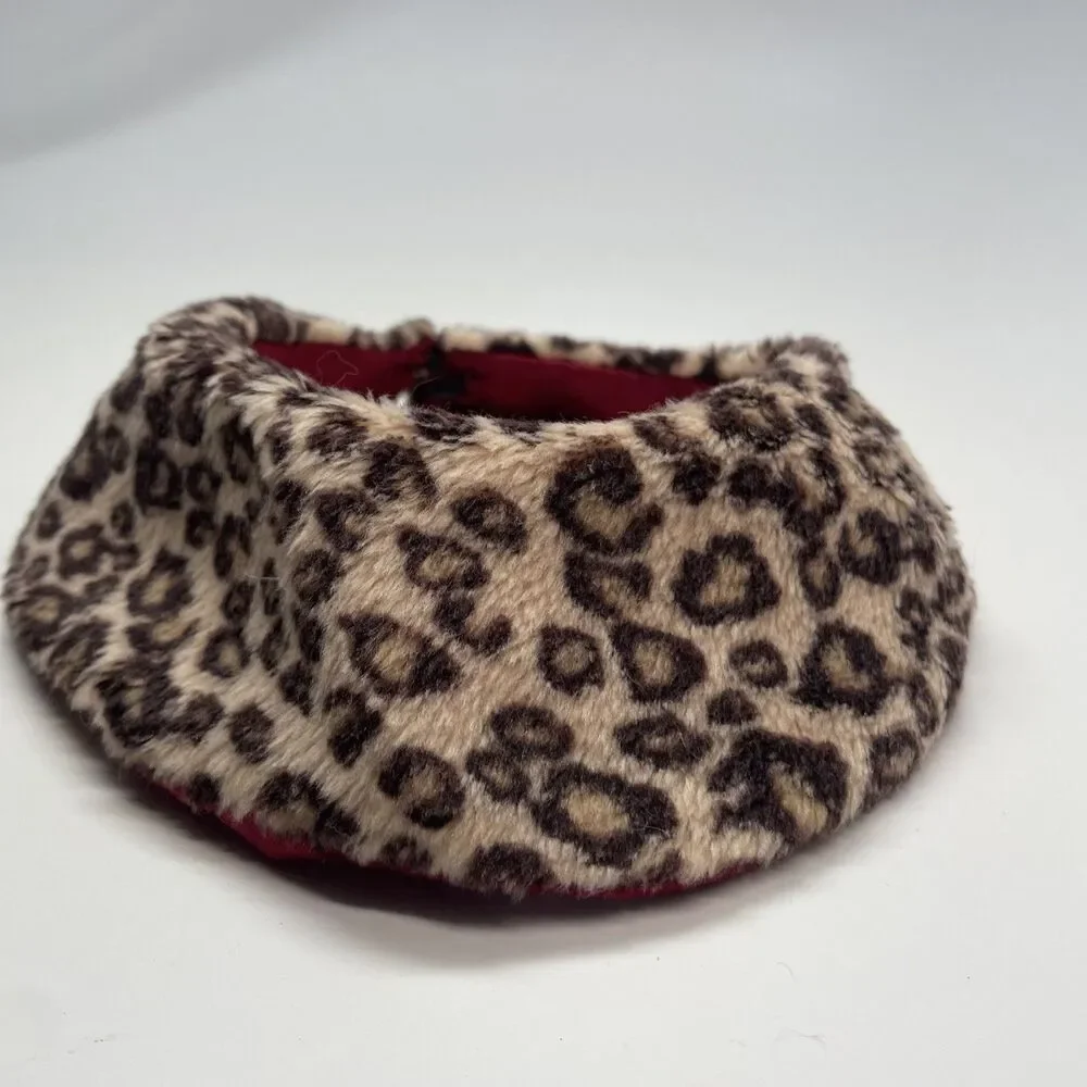 American Girl Doll Leopard Faux Fur Collar - Chocolate Cherry Outfit Accessory